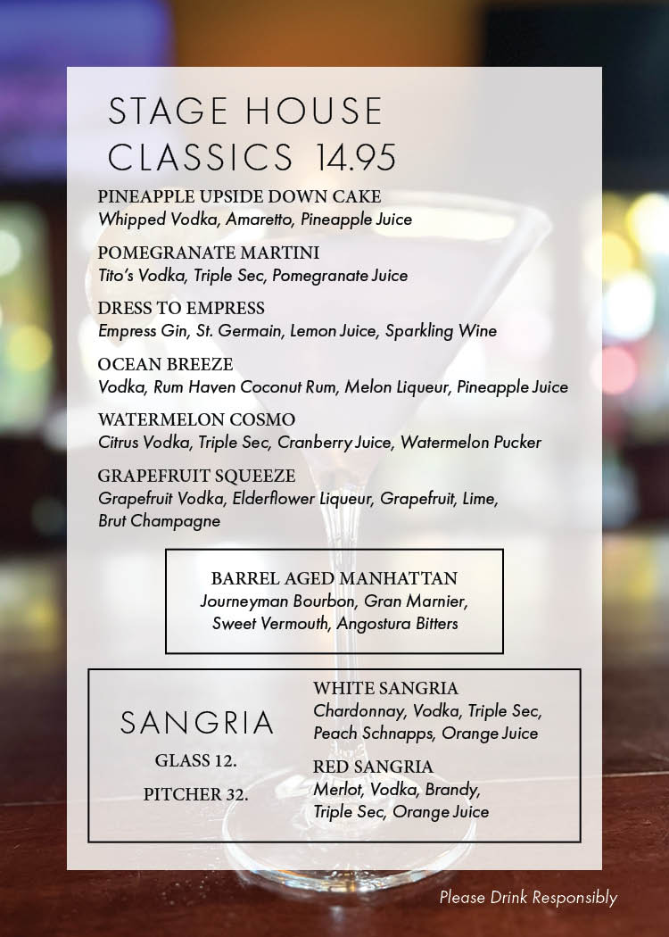 Stage house cocktails
